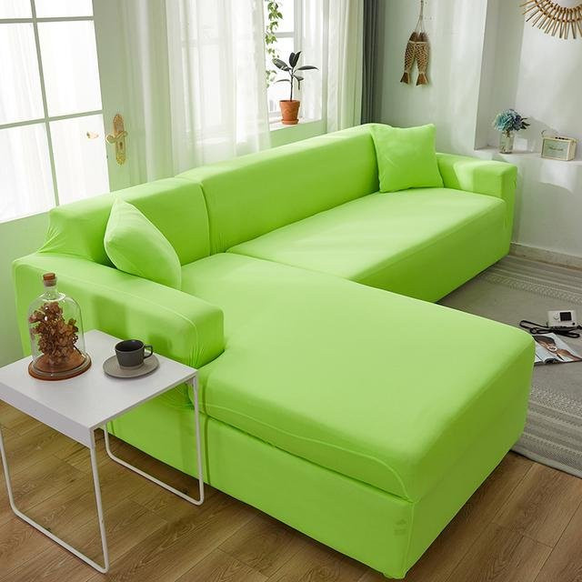 Housmife Ecksofa-Bezug aus elastischem Spandex für L-förmige Sofas, Hellgrün, Breite: 90-140 cm - Bild 1