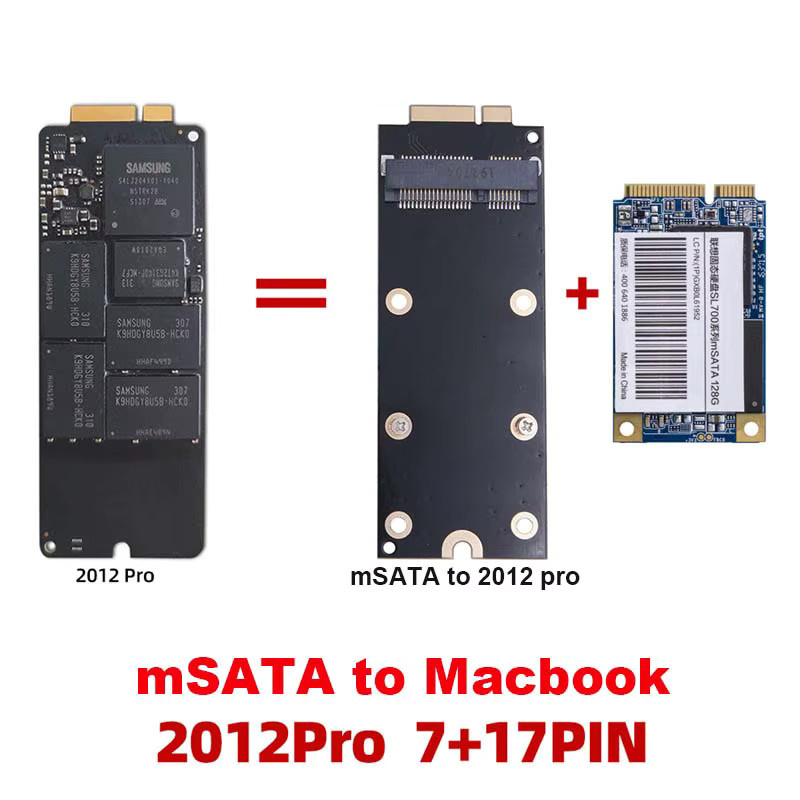 M.2 NGFF mSATA zu 7+17-Pin Adapterkarte für Apple MacBook Pro A1425 A1398 MC975 MC976 MD212 MD213 ME662 ME664 ME665 Laptop-Upgrade - Bild 2