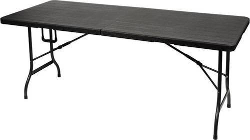 Perel Camping Tisch FP180W aus Holz in Schwarz mit 100kg Belastbarkeit - Bild 1