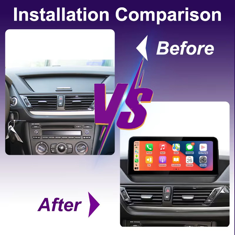 AUTOTOP 10,25 Zoll Linux Wireless Carplay Android Auto Touchscreen Autoradio für BMW X1 E84 2009-2015 CIC-System, Schwarz - Bild 3