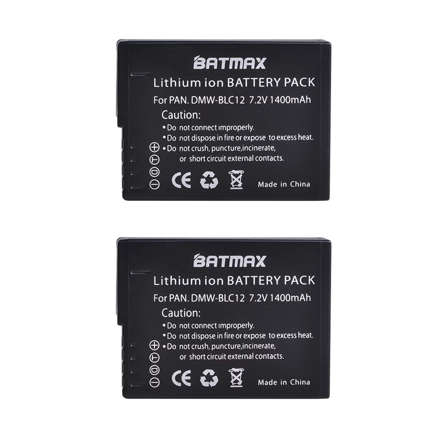 Batmax Akku und LED-Doppelladegerät Set DMW-BLC12 DMW-BLC12PP in Schwarz für Panasonic Lumix DMC-G5 G6 G7 GH2 DMC-GX8 DMC-FZ1000 FZ200 FZ300 - Bild 3