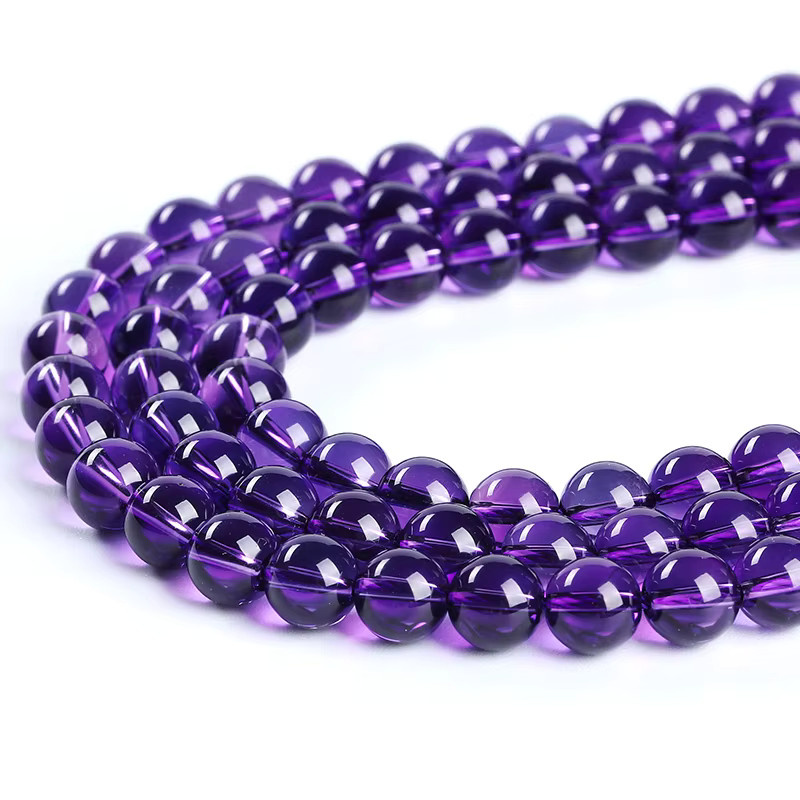 Amethyst Perle, Runde Kristall Perle, Lila, Bunt - Bild 3