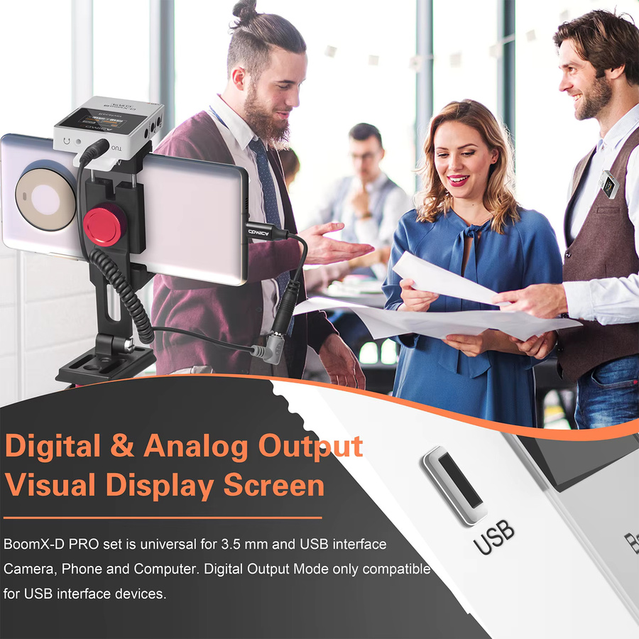 Comica BoomX-D PRO Drahtloses Lavalier-Mikrofon in Schwarz für Canon, Nikon, Sony, Fujifilm, Smartphone und PC mit 2,4 GHz Technologie - Bild 4