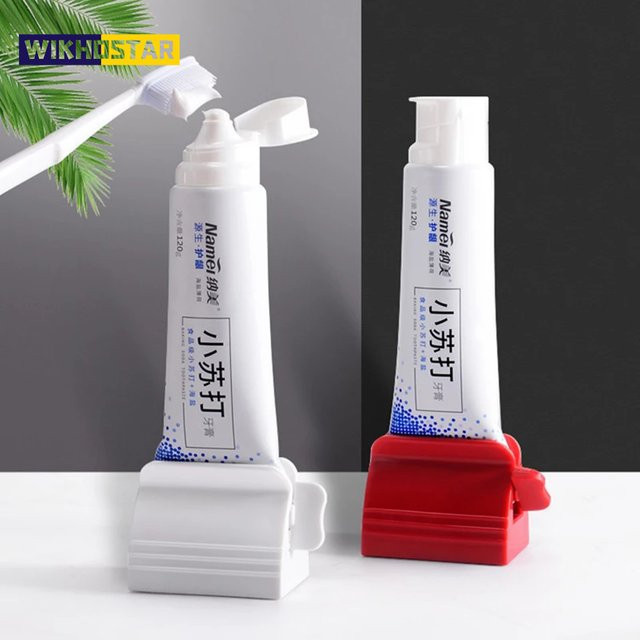 WIKHOSTAR Multifunktionaler Zahnpastaspender als Tube Squeezer für Zahnpasta und Gesichtsreiniger, Weiß - Bild 1