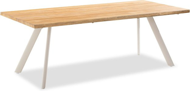 Gartentisch SOLID von NIEHOFF GARDEN aus Teakholz in Weiß, Beige oder Braun, rechteckig mit Live-Edge-Design - Bild 1