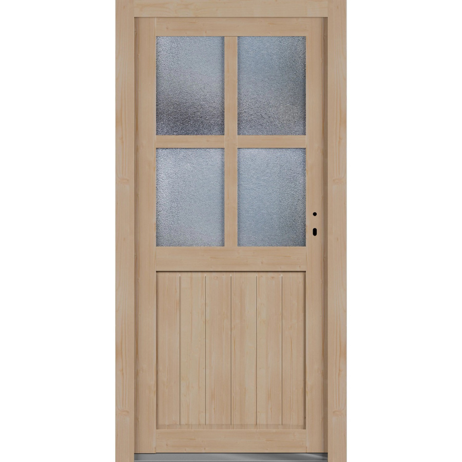 Roro Nebeneingangstür OHE 1007 Fichte mit Glaseinsatz, Farbe Braun/Beige, B: 98 cm, H: 198 cm, DIN Rechts - Bild 2