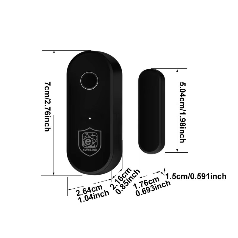 EWeLink Zigbee 3.0 Türsensor und Fensterdetektor in Schwarz für Einbruchschutz, kompatibel mit EWeLink App, Alexa und Yandex Alice - Bild 3