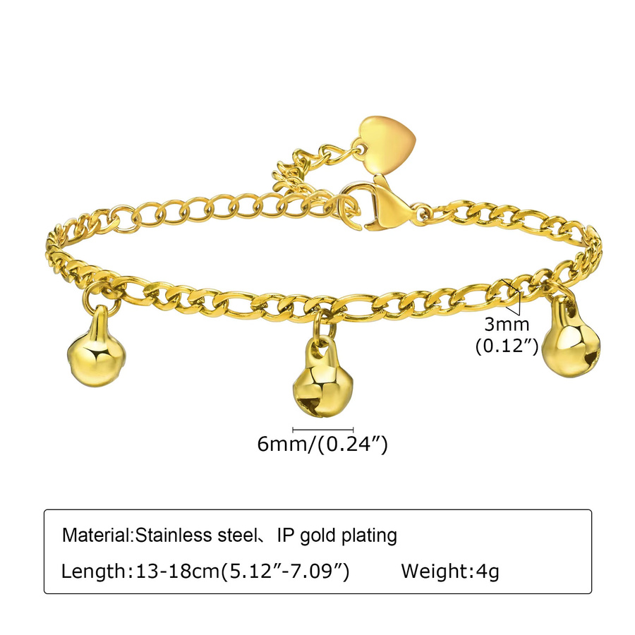 Meaeguet Fußkettchen Edelstahl, Gold, Kinder - Bild 2