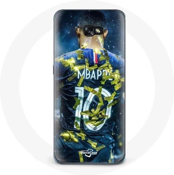 Samsung Galaxy A8 2016 Schutzhülle mit Mbappé Fußball Design in Blau - Bild 1