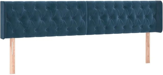 vidaXL LED Kopfteil aus Samt in Dunkelblau mit USB-Ladeport und integrierter Beleuchtung, B/T/H: 183 x 16 x 78/88 cm - Bild 1