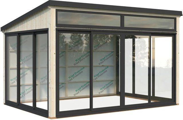 Palmako Holz-Gartenhaus Saga Slide Plus mit Pultdach in Natur aus Fichte B/T/H: 273 x 297 x 210 cm - Bild 1