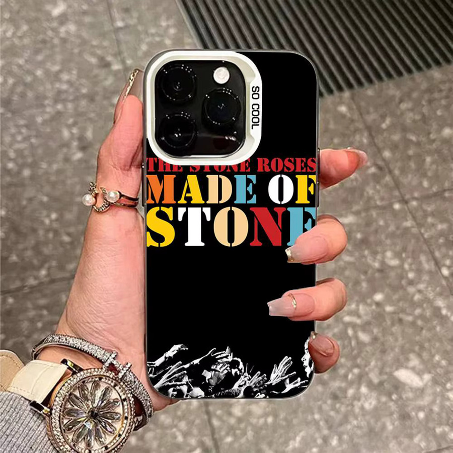 The Stone-R-Roses stoßfeste Handyhülle für Apple iPhone 15 14 13 12 11 Pro Max Plus in Schwarz Weiß - Bild 1
