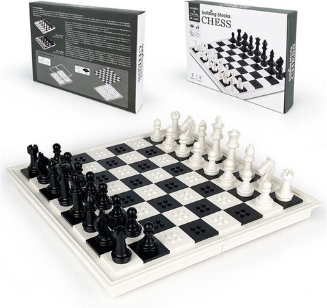 Yiran toy Schachspiel Faltbare Bausteine mit Aufbewahrungsbox Schwarz Weiß