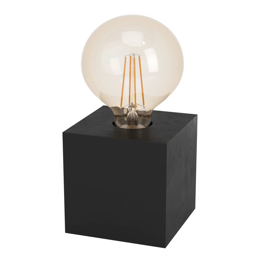 Eglo Tischleuchte Prestwick 2 Schwarz aus Gummibaumholz mit E27 Fassung, B/T/H: 9,5 x 9,5 x 9,5 cm - Bild 2
