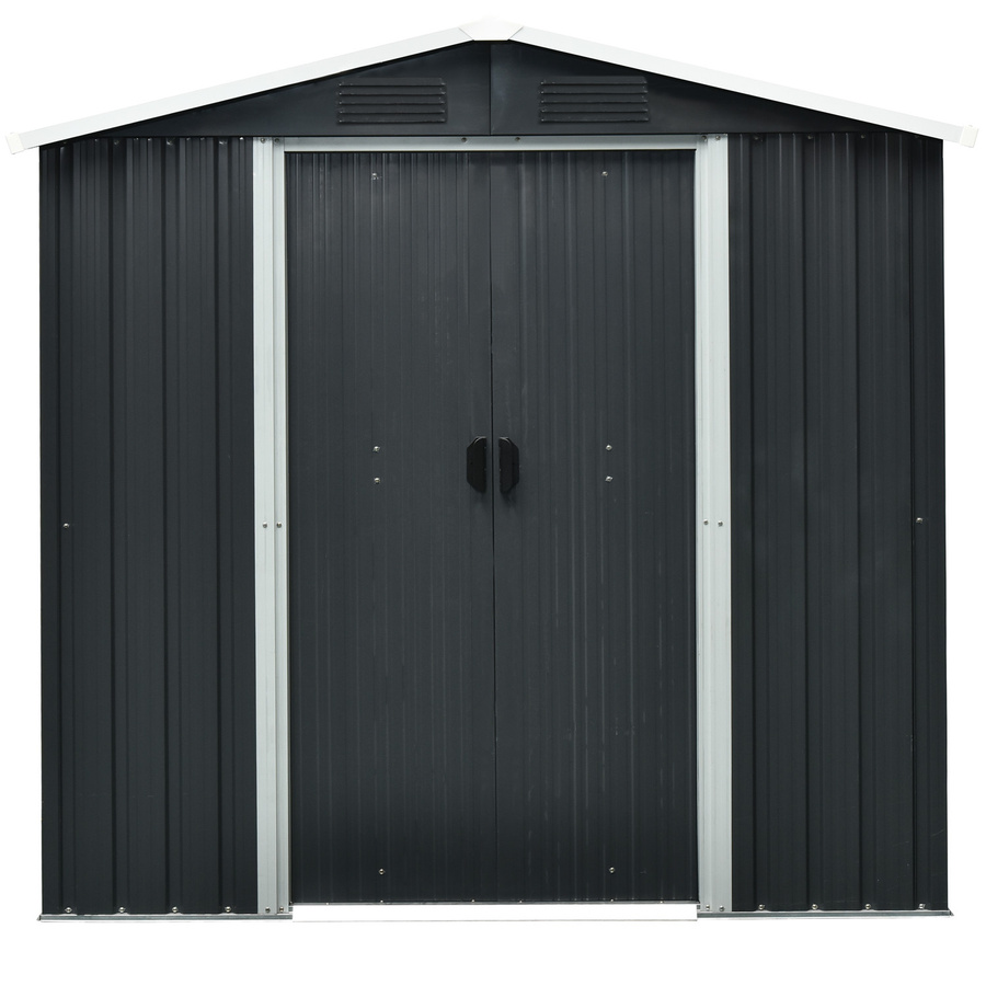 Pergart Gerätehaus Düsseldorf II 64 aus Metall in Schiefer-Creme, B/T/H: 194 x 110 x 184 cm - Bild 3