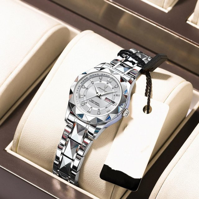 Binbond Armbanduhr Edelstahl, Quarz, Grau, Damen - Bild 1