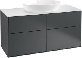 V&B Waschtischunterschrank Finion mit Wandbeleuchtung, Farbe: matt dunkelblau lackiert, B/T: 120 x 50,1 cm - Bild 1