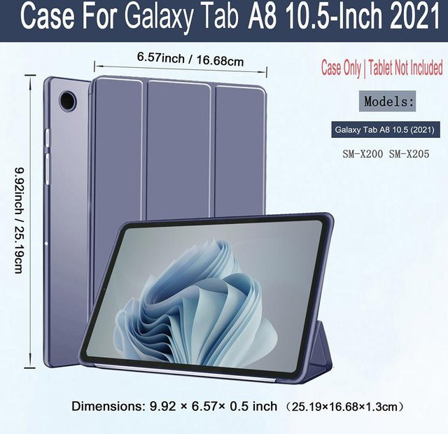 Samsung Galaxy Tab A8 10,5 Zoll Hülle mit Auto-Wake/Sleep Funktion in Purple - Bild 1
