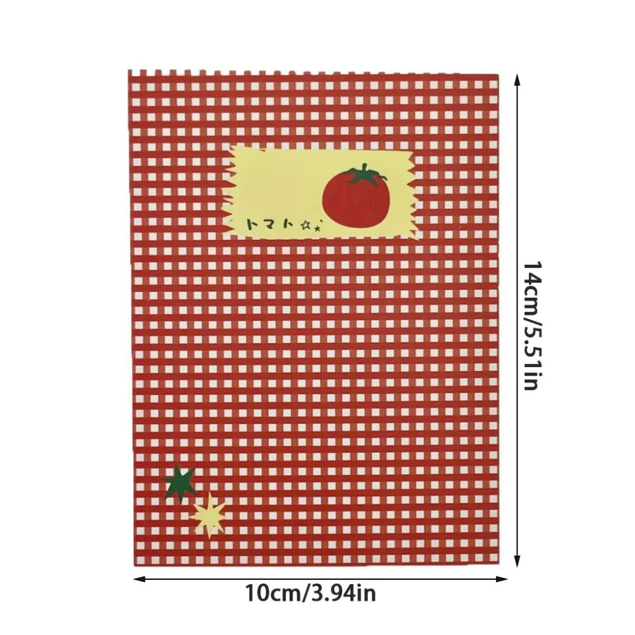 Notizbuch mit Tomaten-Motiv in Rot, Softcover, 78 Seiten zum Schreiben, Zeichnen und Journaling - Bild 4