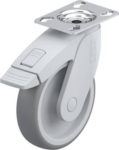 Blickle Kunststoff-Lenkrolle LKFG-TPA 126G-FI-P25 in Grau/Silber mit 125 mm Durchmesser und 110 kg Tragfähigkeit - Bild 1