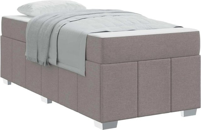 vidaXL Bettrahmen mit Matratze in Beige, B/T/H: 200 x 100 x 66 cm, modernes Polsterbett mit Taschenfederkern aus Stoff - Bild 1