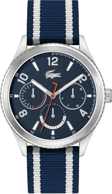 Lacoste Herrenuhr, Quarz, Edelstahl, 44 mm, Textil/NATO, Blau, 5 ATM - Bild 1