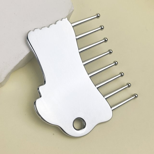 Metallkopfmassagekamm, Kaninchenform, Akupunktmassagegerät, Unisex - Bild 1