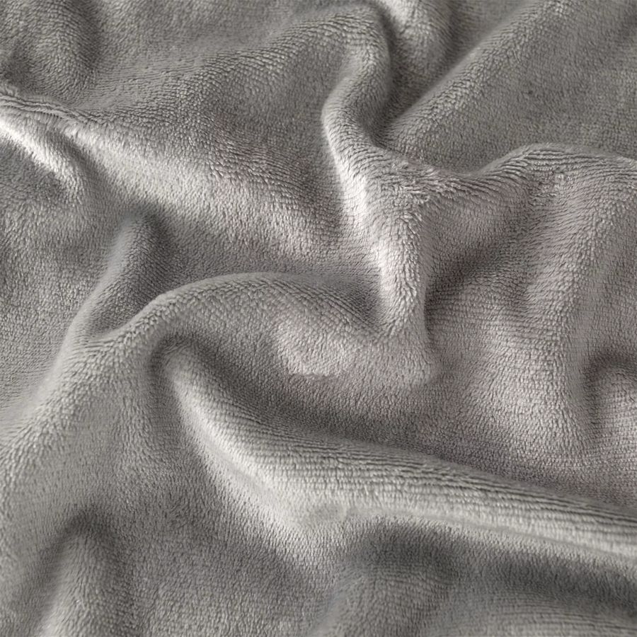 Good Nite Fleecedecke Sherpa Kuscheldecke in Hellgrau warm und weich - Bild 3