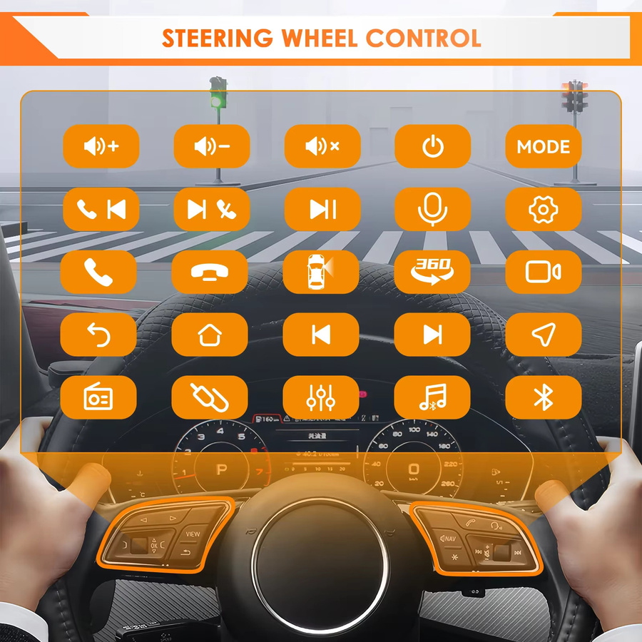 OSSURET Android Auto Radio für Smart fortwo 451 (2011 - 2015) mit Carplay, GPS und 360 Kamera, Schwarz - Bild 4