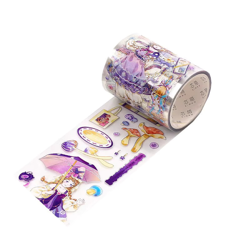 Selbstklebendes Cartoon-Lolita-Mädchen Motiv Klebeband in Multicolour, 1 Rolle, B: 5 cm, L: 200 cm - Bild 2