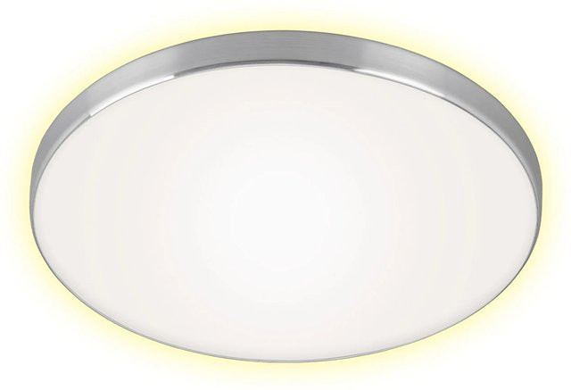 Briloner LED-Deckenleuchte Simpa mit Backlighteffekt in Silber-Weiß, Durchmesser: 35,5 cm, Höhe: 6,5 cm - Bild 1