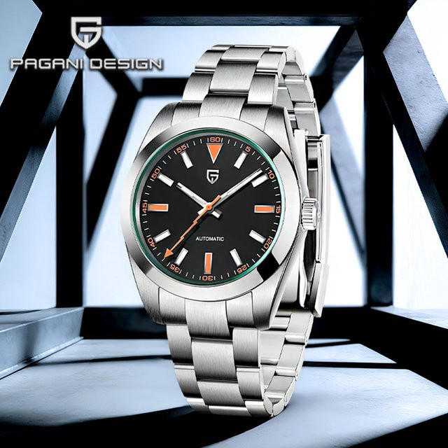 Pagani Design Armbanduhr, Automatik, Edelstahl, Grün, Saphirglas, Herren - Bild 1