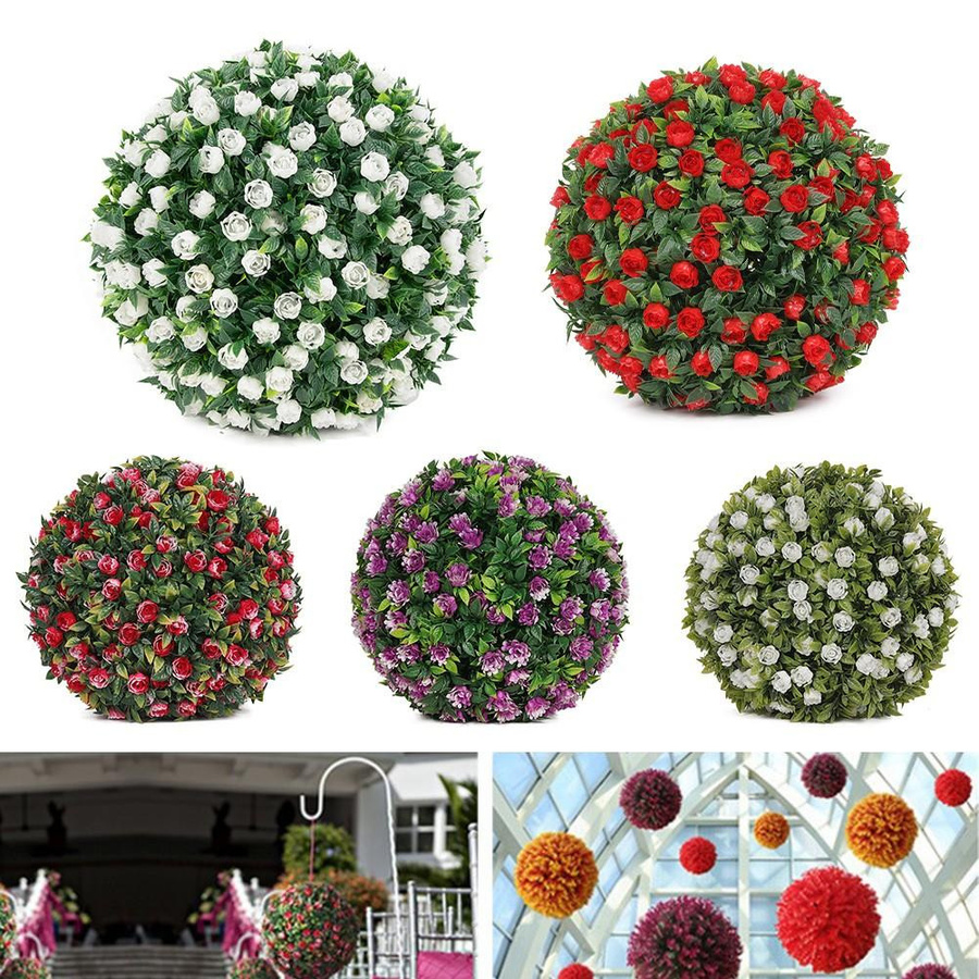 Star Garden Deko-Grasball in Kugelform mit Rosenblumen und Lavendel, Multicolor, Durchmesser: 25 cm - Bild 2