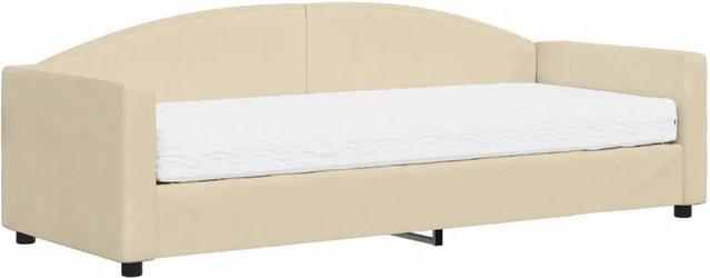 vidaXL Tagesbett mit Matratze in Creme und Beige, gepolstert aus Stoff und Schaumstoff, B/T/H: 200 x 80 x 75 cm - Bild 1