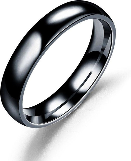 YULIN Ring Edelstahl, schwarz, Unisex, 4 mm & 6 mm - Bild 1