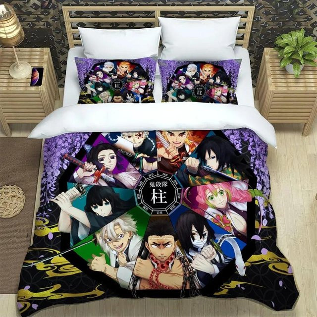 Demon Slayer Bettwäscheset von JMG Household Supplies mit Bettbezug und Kissenbezug in Multicolour, B/H: 135 x 200 cm - Bild 1