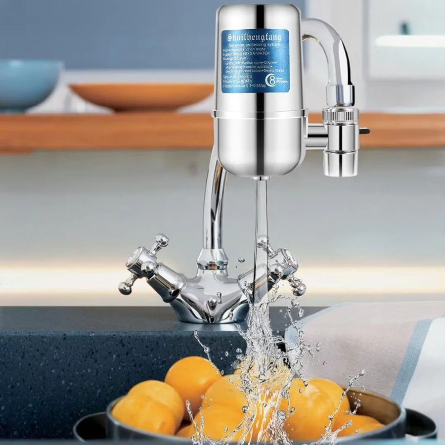 ATWFS Wasserfilter für den Wasserhahn in Silber zur Reduzierung von Chlor für die Küche - Bild 2