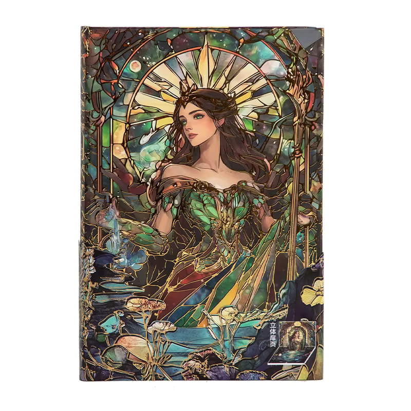 Yate Queen Notizbuch mit vergoldetem Hardcover und europäischer Illustration in Grün und Multicolour - Bild 4