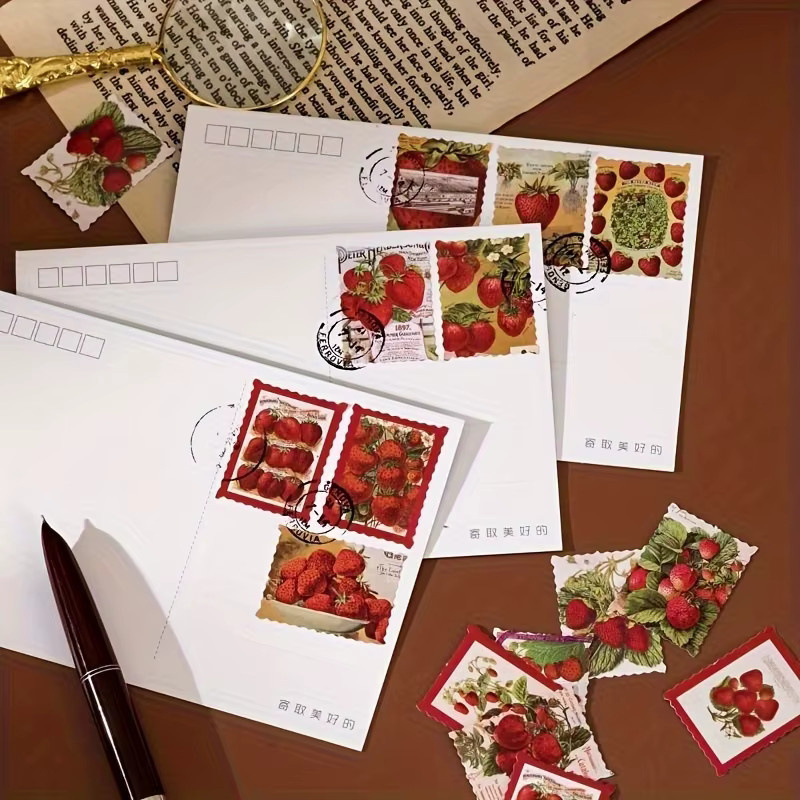 Mini-Aufkleber Erdbeerpapier für Scrapbook und Journal in Mehrfarbig - Bild 3