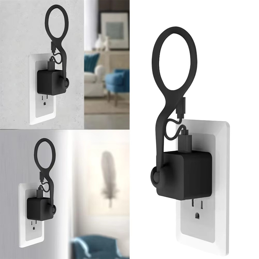 Centechia Wand-AC-Steckdosenhalterung für Nest Cam Innenüberwachungskamera mit 360-Grad-Kugelgelenk und USB-C-Kabel, Weiß - Bild 2