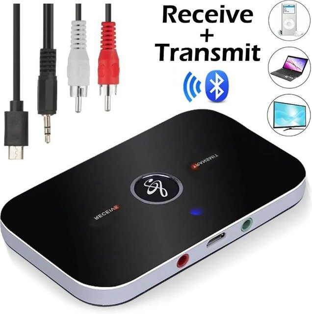 VIKEFON Bluetooth 5.0 Audio-Empfänger und -Sender in Schwarz mit 3,5mm Klinke und USB-C - Bild 1