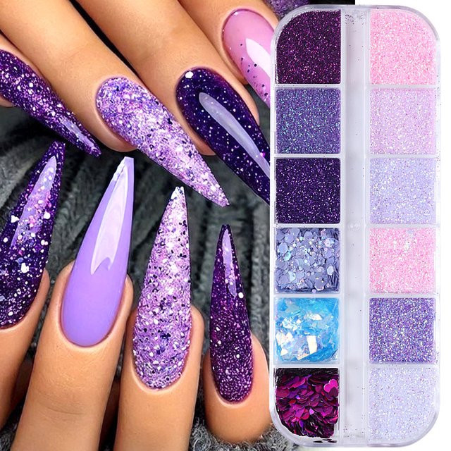 SWEET TREND Nagelzubehör, Lila Rosa, Glitzer Holografisch, Glänzend - Bild 1