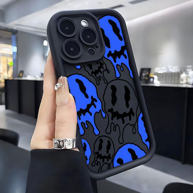 Apple iPhone Schutzhülle mit Geistergesicht-Muster in Multicolour für verschiedene Modelle - Bild 1