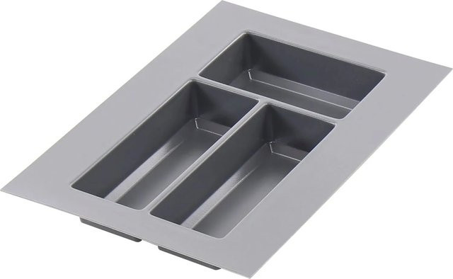 Agoform Besteckeinsatz Classico aus Kunststoff in Schiefergrau, B/T/H: 44,0 x 38,1 x 5,05 cm - Bild 1