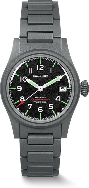 BODERRY Armbanduhr, Automatik, Titan, 38 mm, Herren, Schwarz - Bild 1