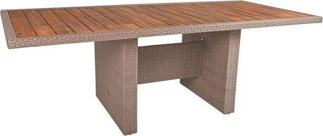 DELUKE Gartentisch ESSEN aus Akazie in Weidenbraun, wetterfester Outdoor-Terrassentisch, B/T/H: 180 x 90 x 75 cm - Bild 1
