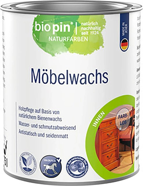 biopin Möbelwachs farblos wasserbasiert 0,75 l - Bild 1