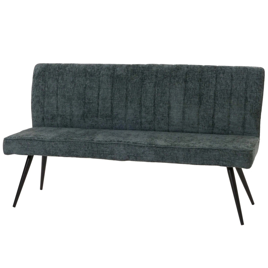 MCW Sitzbank K16 mit Rückenlehne aus Chenille Stoff in Blau-Grün, Breite: 160 cm, Höhe: 90 cm, Tiefe: 60 cm - Bild 3