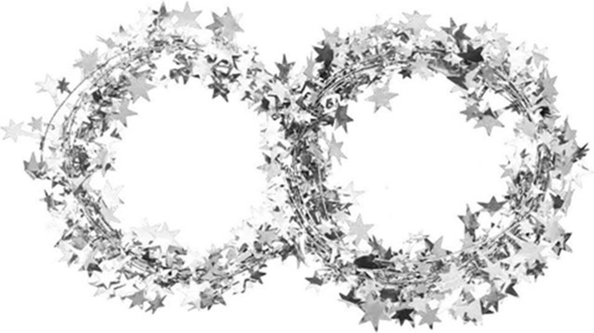 GoolRC Stern-Girlande aus Kunststoff in Silber für Weihnachtsdekoration und Hochzeiten, Länge: 7,5 m - Bild 1
