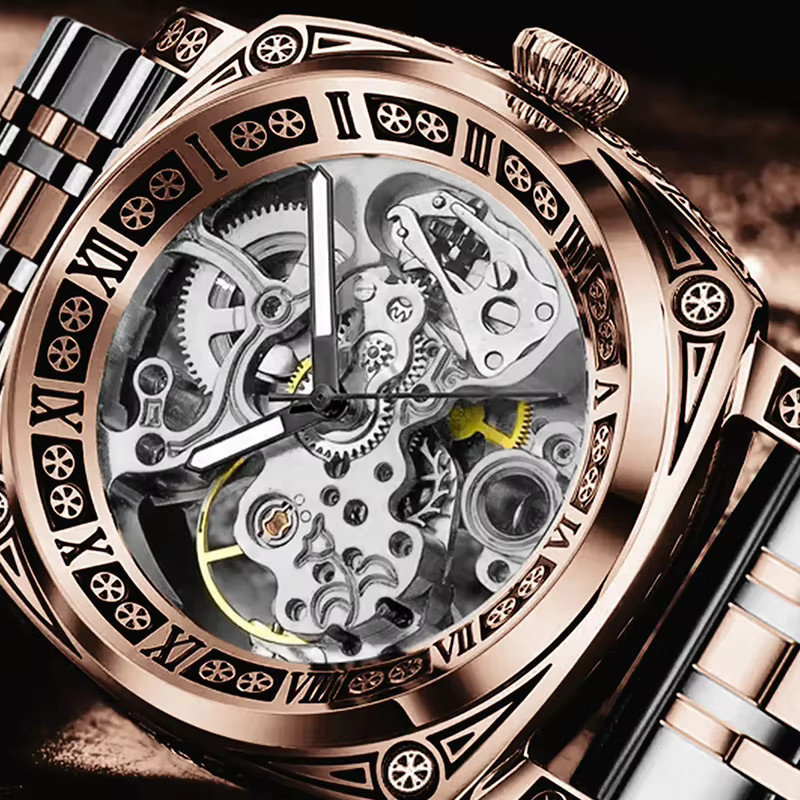 CAROTIF Armbanduhr, Roségold, Edelstahl, Analoguhr, Herren - Bild 2